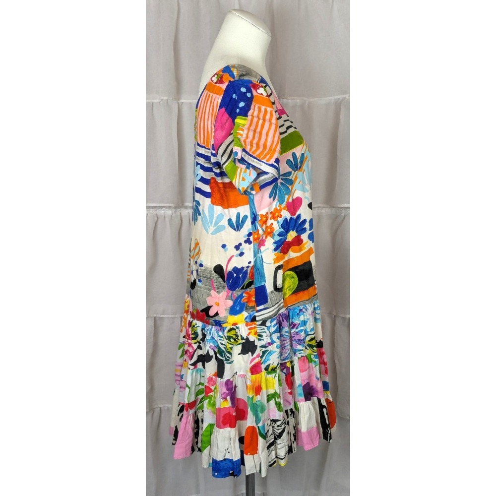 Jams World Hawaii Tropical Floral Oversized Swing Shift Mini Hattie Dress S - Picture 5 of 12